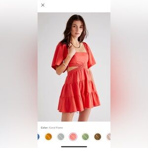 Free People red/coral cut out dress! Size Large!